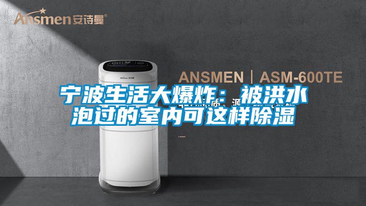 寧波生活大爆炸:被洪水泡過的室內可這樣除濕