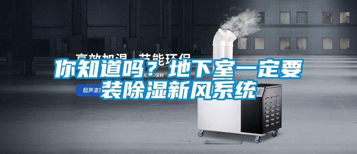 你知道嗎?地下室一定要裝除濕新風系統
